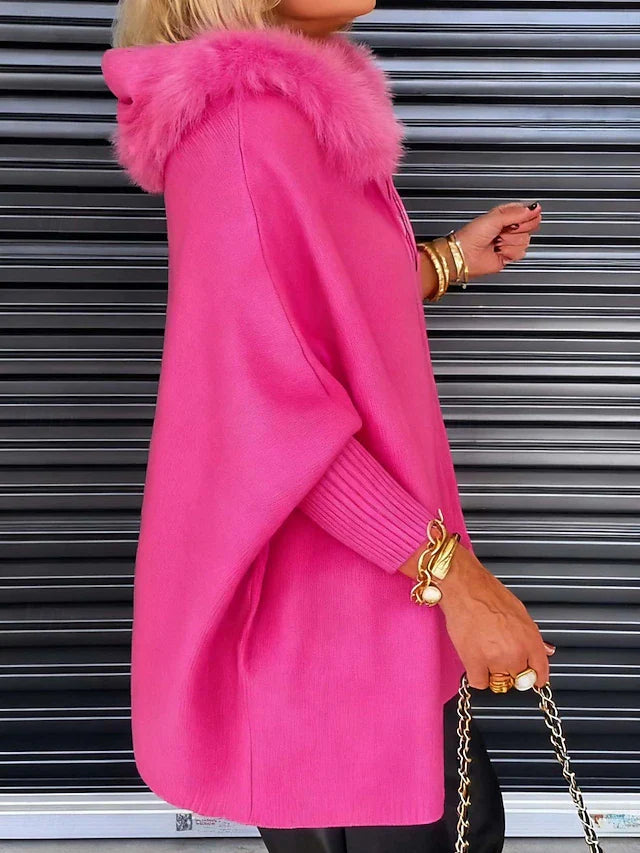 Giacca invernale con cappuccio peloso